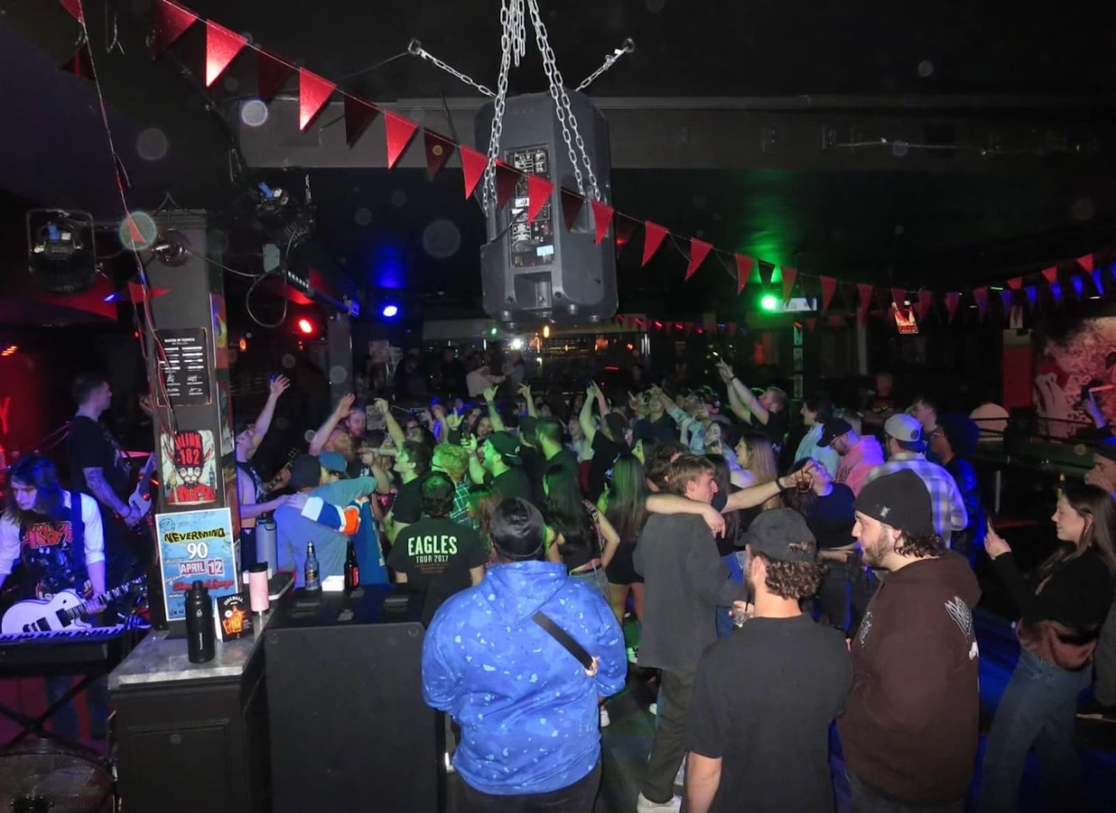 Hands-up crowd